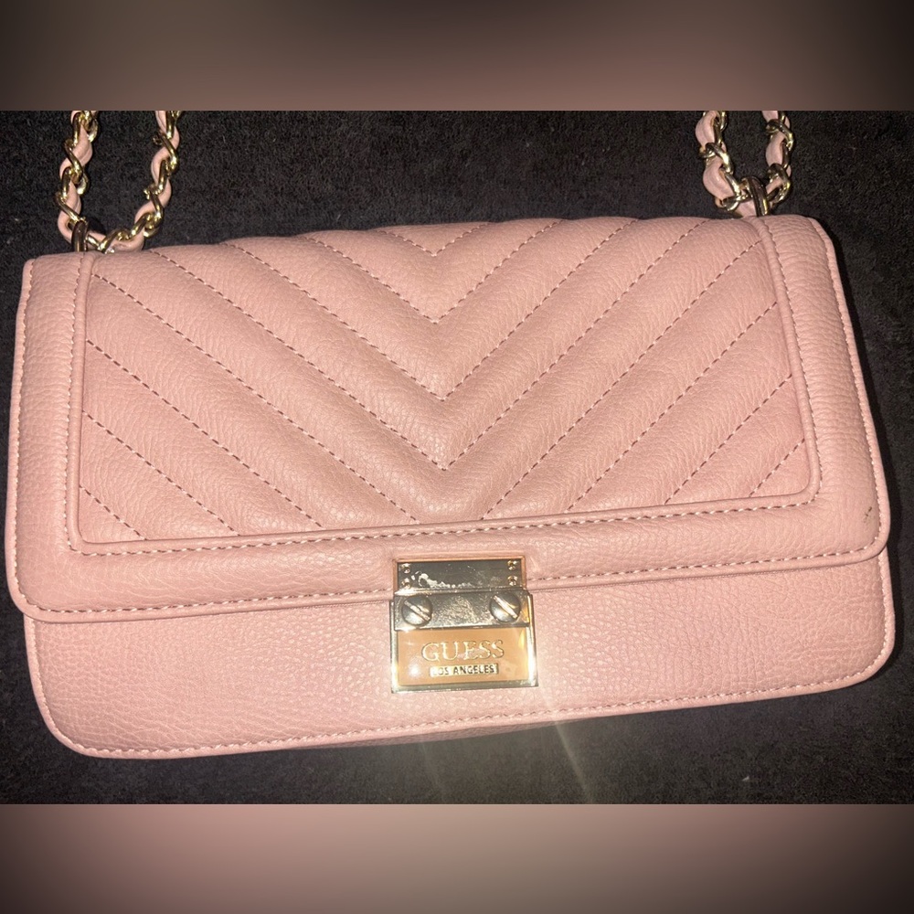 GUESS Pink Chevron Crossbody Bag